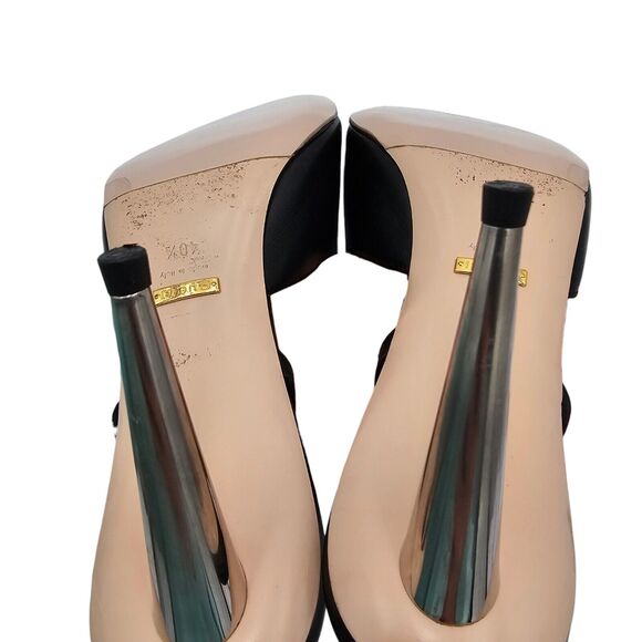 Gucci GG Blondie Heel Sandal Size 40.5 US 10.5 Black Leather Square Open Toe - Picture 9 of 12